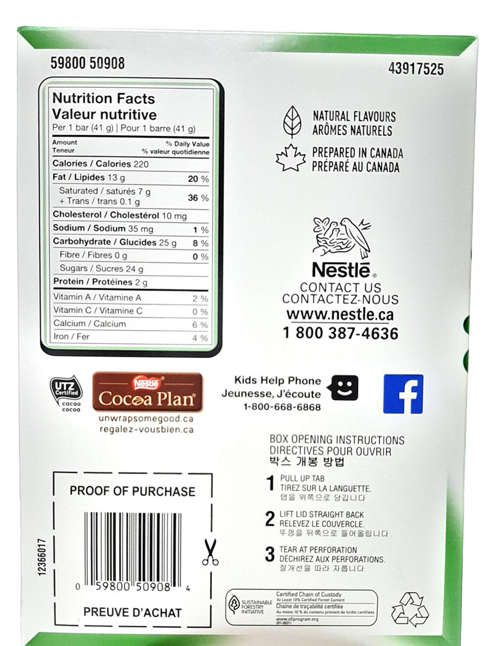 Nestle Aero Chocolate Bar Peppermint, 41g/1.4oz, 24-Pack {Imported from Canada}