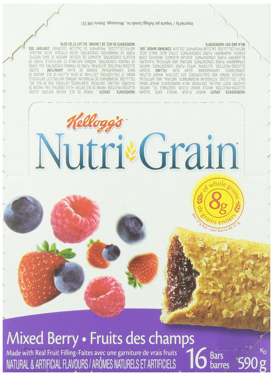 Kellogg's Nutri-Grain Mixed Berry 16 bars, 590g/20.8oz {Imported from Canada}