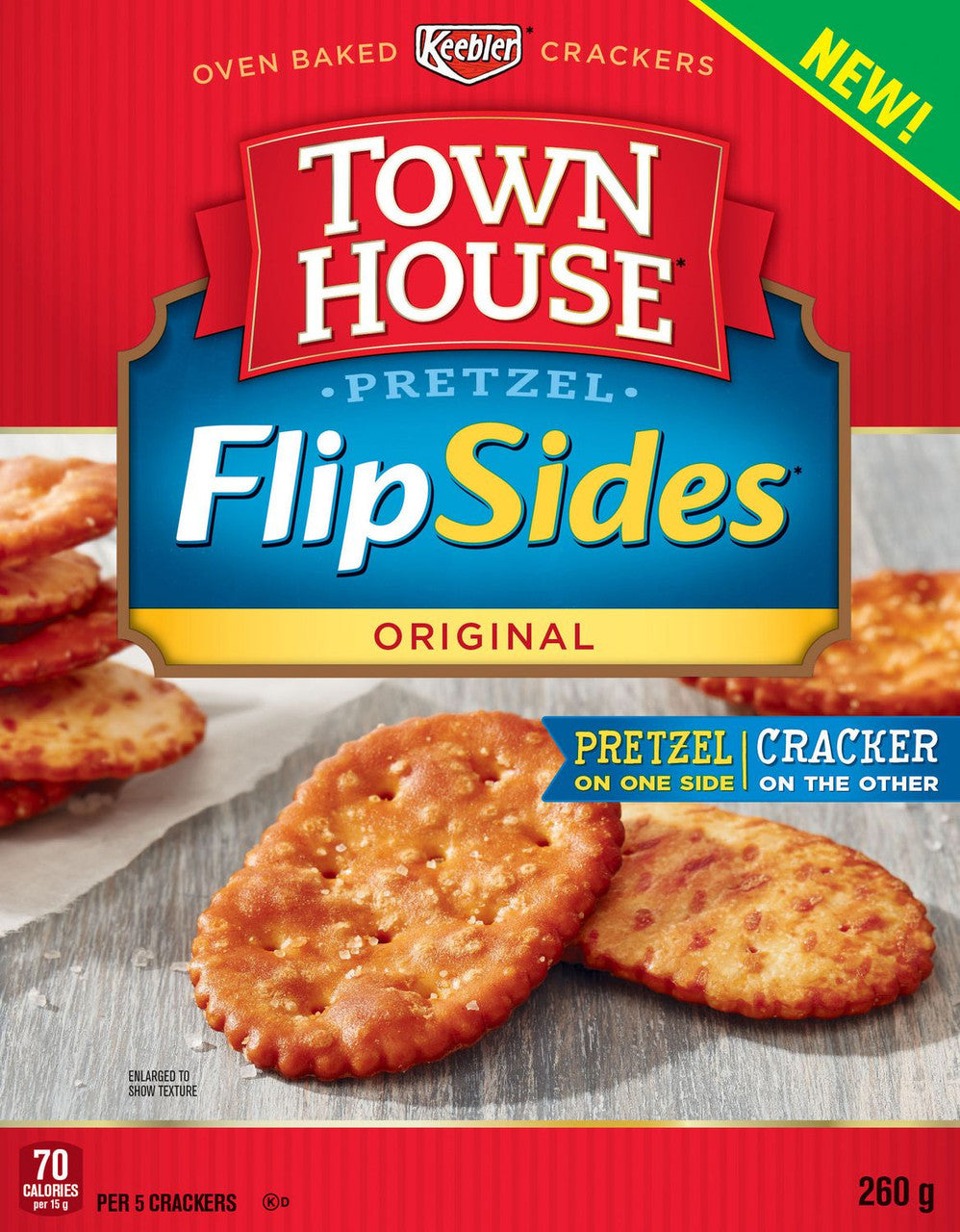 Keebler Town House Flipsides Original Crackers, 260g/9.2 oz., {Imported from Canada}