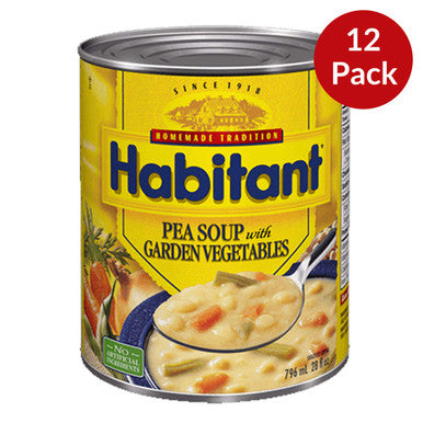Habitant Pea Soup with Garden Vegetables 796ml/28 fl. oz. 12pk {Imported from Canada}