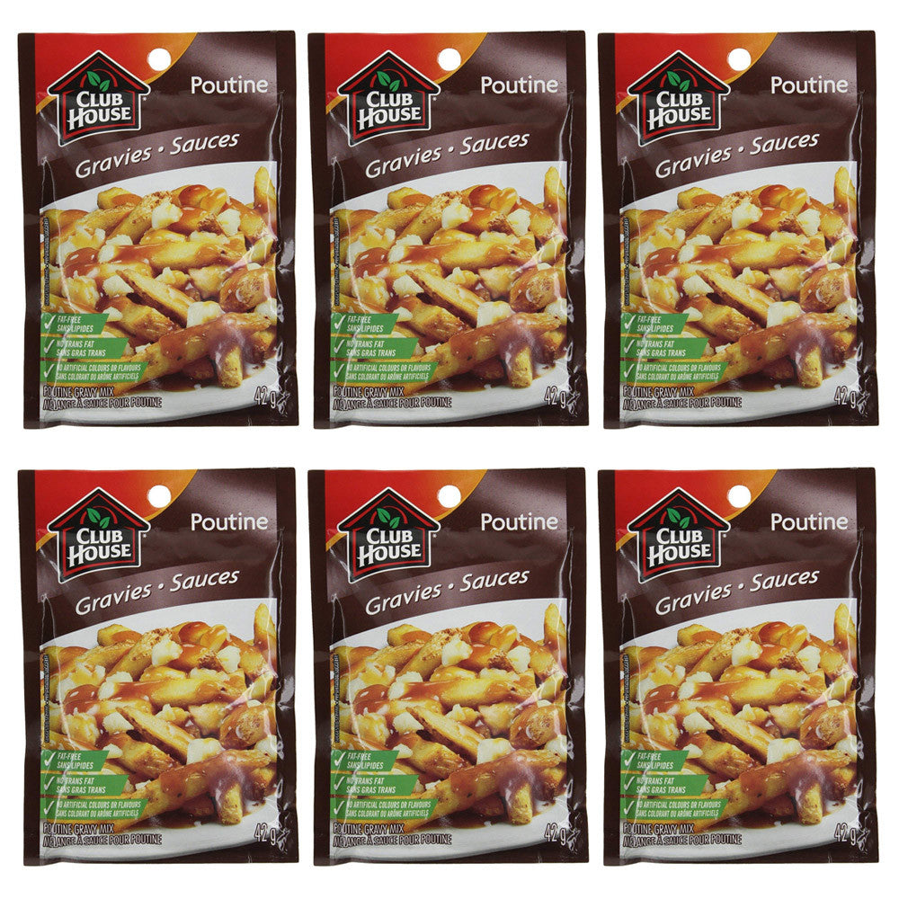 Club House Poutine Gravy Mix 42g/1.5 oz., (6 Pack) {Imported from Canada}