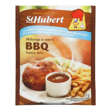 St. Hubert 25% Less Salt BBQ Sauce Mix, 57g/ 2 oz., (Imported from Canada)