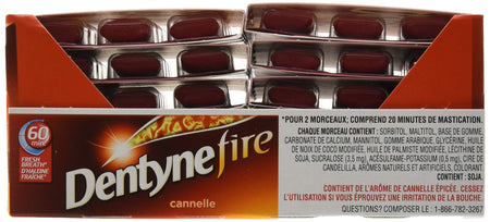 Dentyne Fire Bubble Gum, Cinnamon, 12x12/144ct, {Imported from Canada}