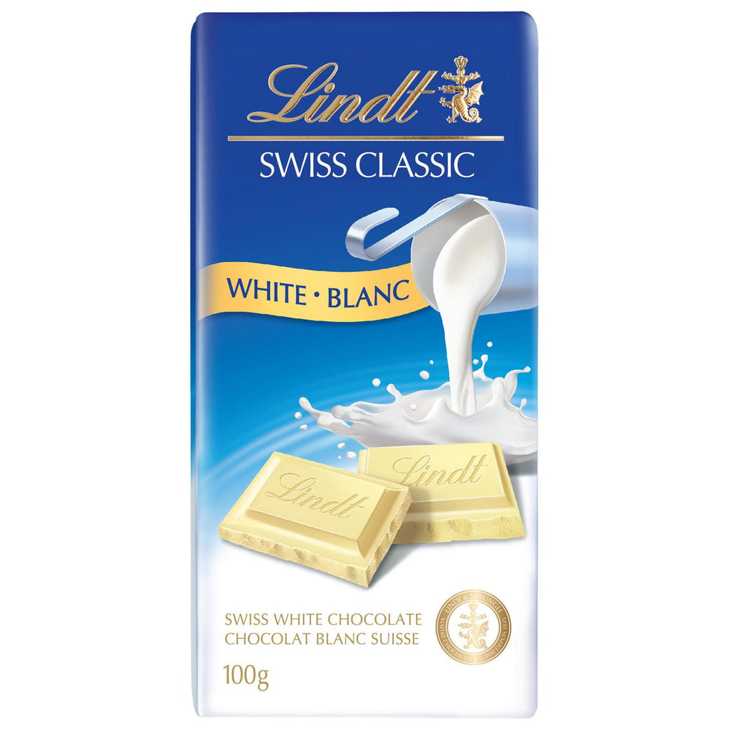 Lindt Swiss Classic White Chocolate Bar, 100g/3.5 oz. - Front