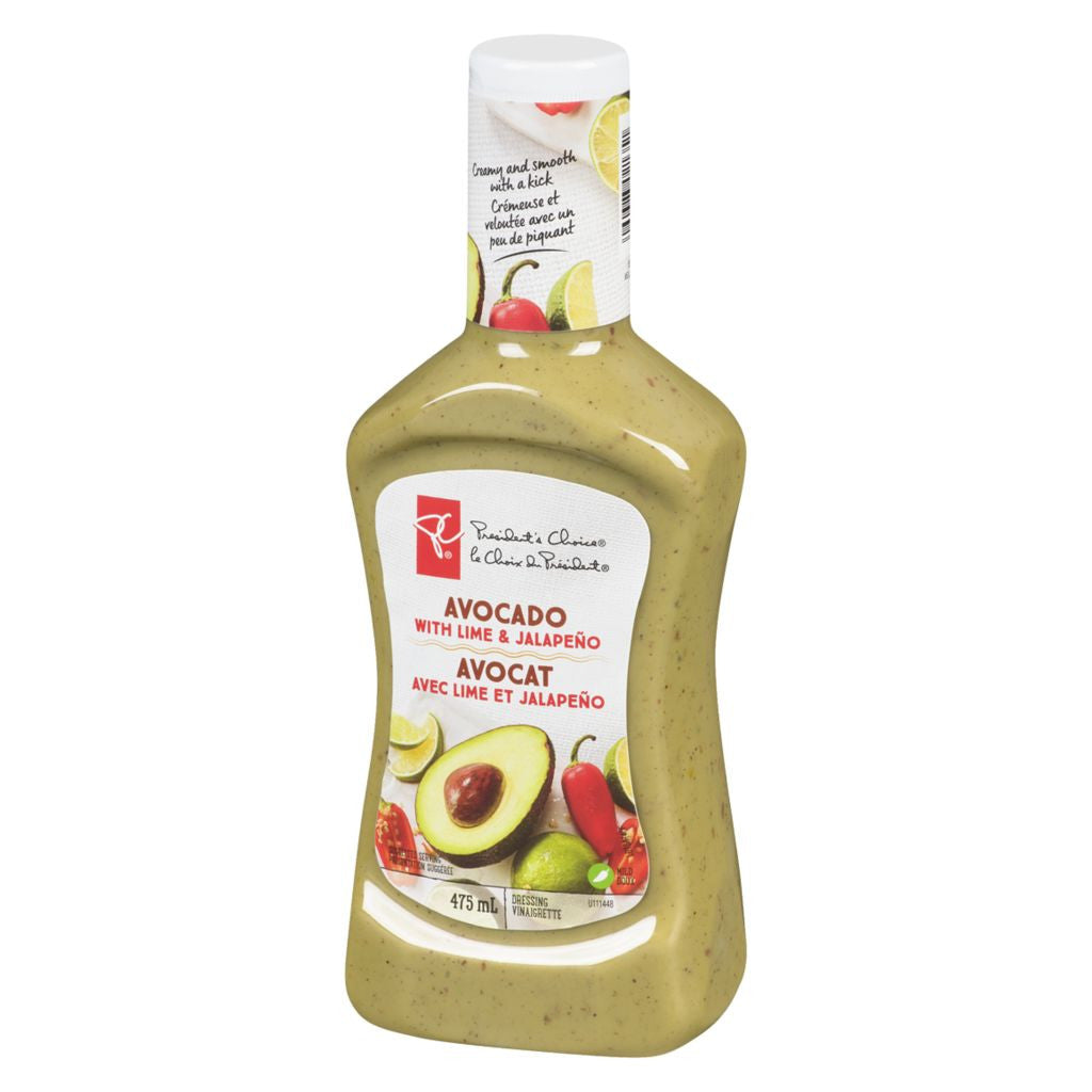 PC Salad Dressing, Lime-Jalapeno & Avocado 475mL/16 oz {Imported from Canada}
