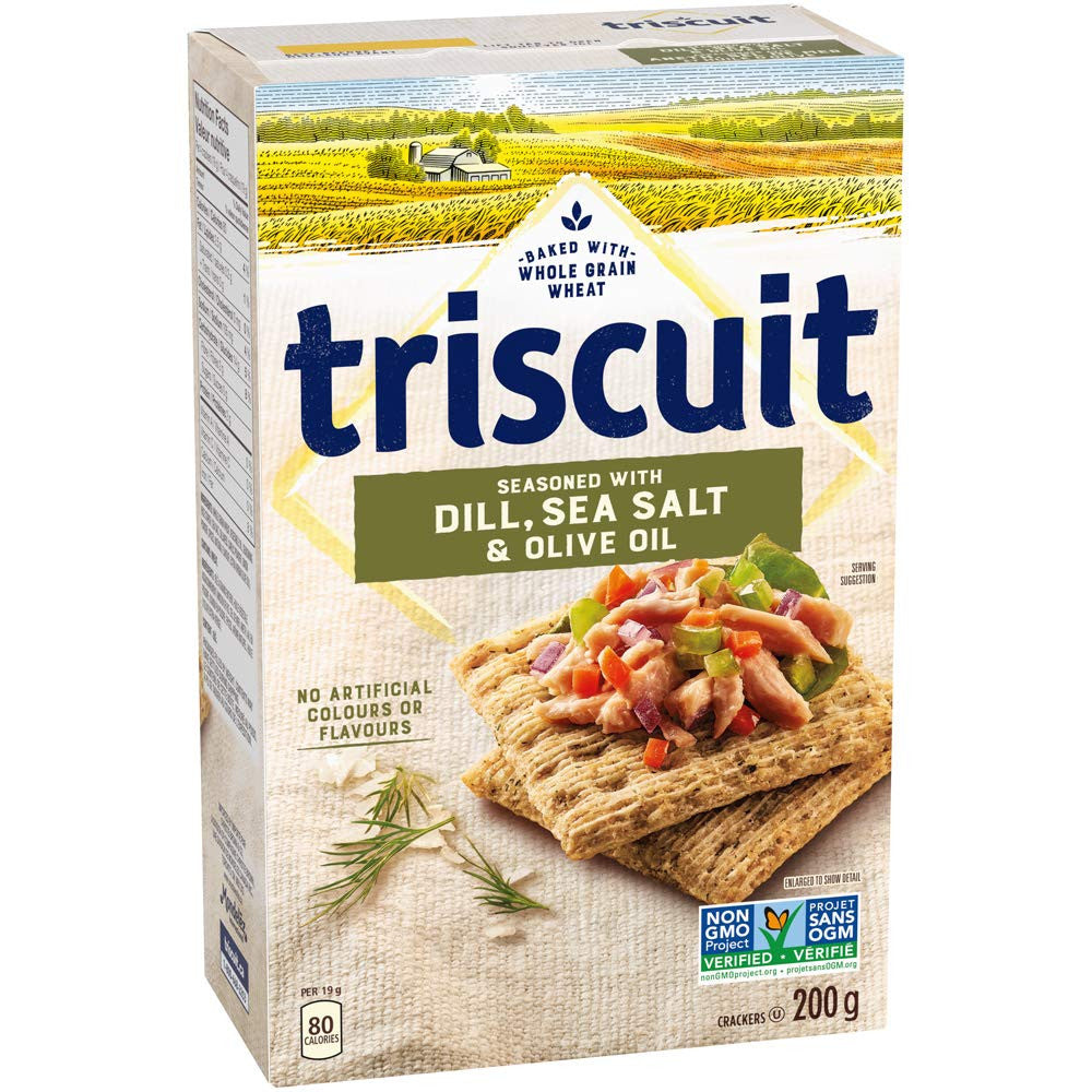 Christie Triscuit Dill Sea Salt & Olive Oil, 200g/7.1 oz., (Imported from Canada)