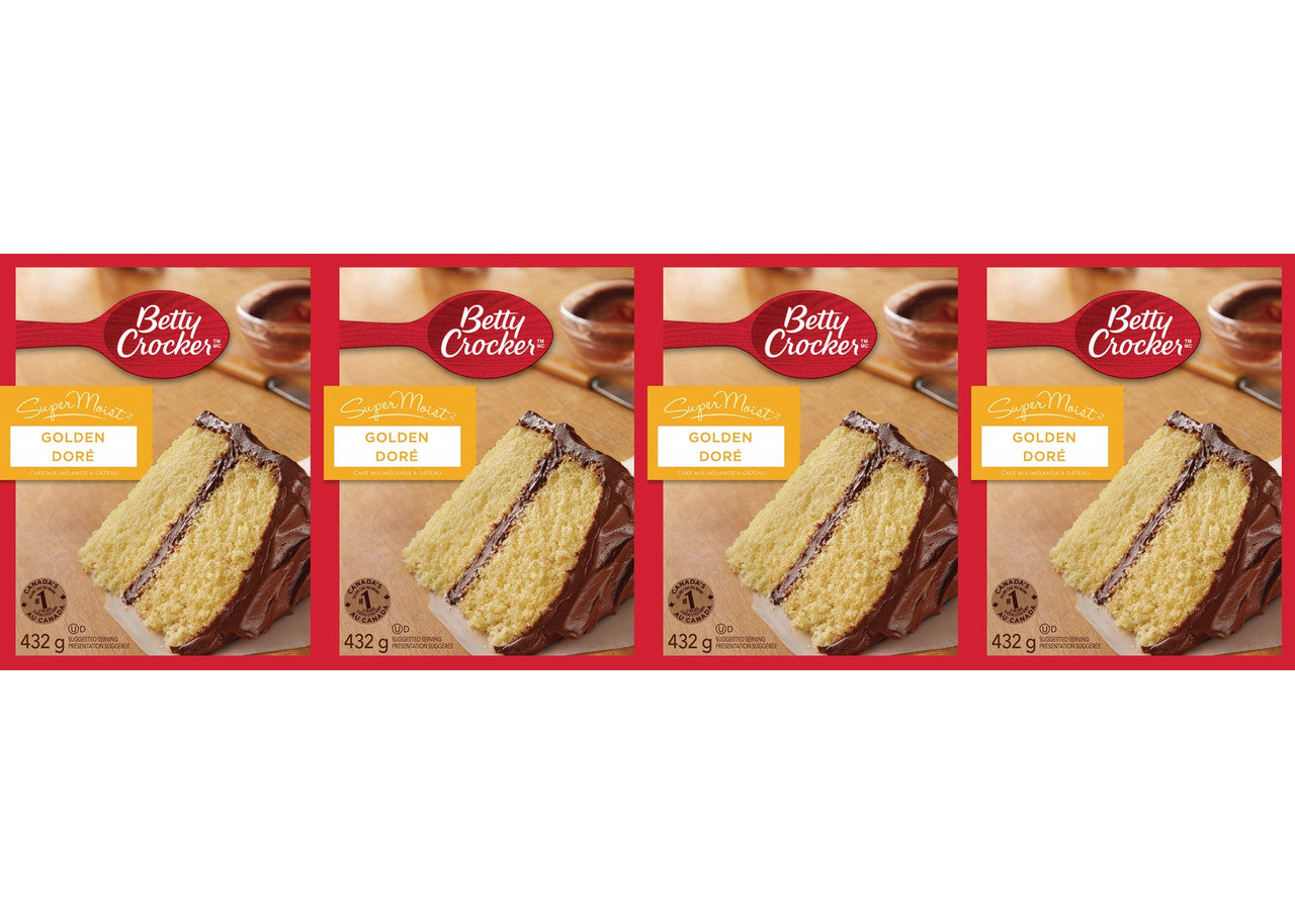 Betty Crocker Super Moist Golden Cake Mix, 432g/15.3oz - 4pk {Canadian}