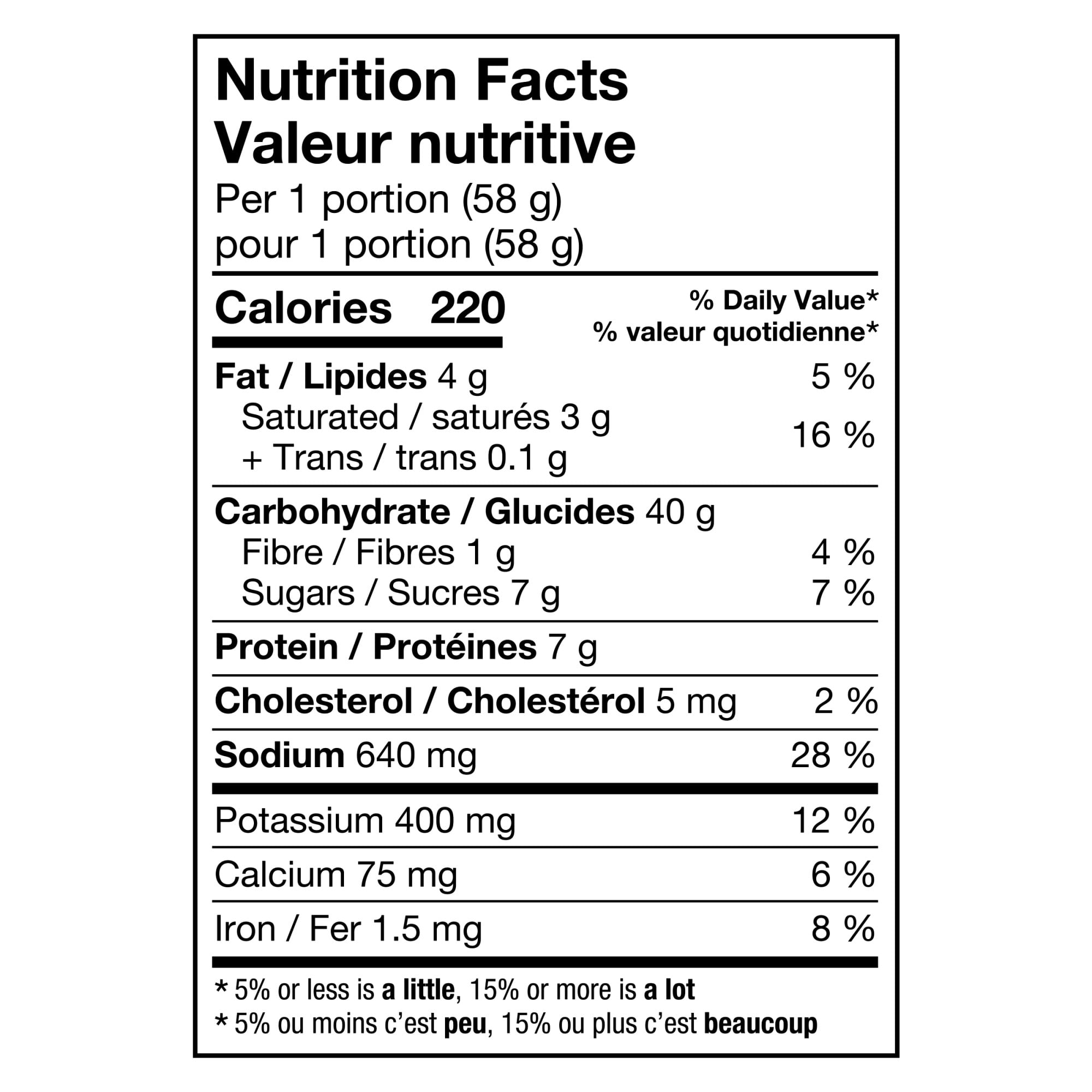 KD KRAFT DINNER Snack Cups - Original Macaroni & Cheese 58g, 10ct - Nutrition Facts