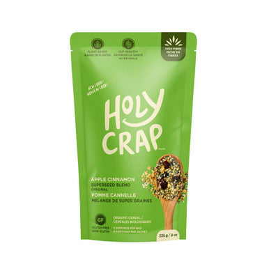 Holy Crap Apple Cinnamon Superseed Blend, Organic Gluten Free High Fiber Breakfast Cereal, 225g/7.9 oz. Pouch, 12 Count {Imported from Canada}