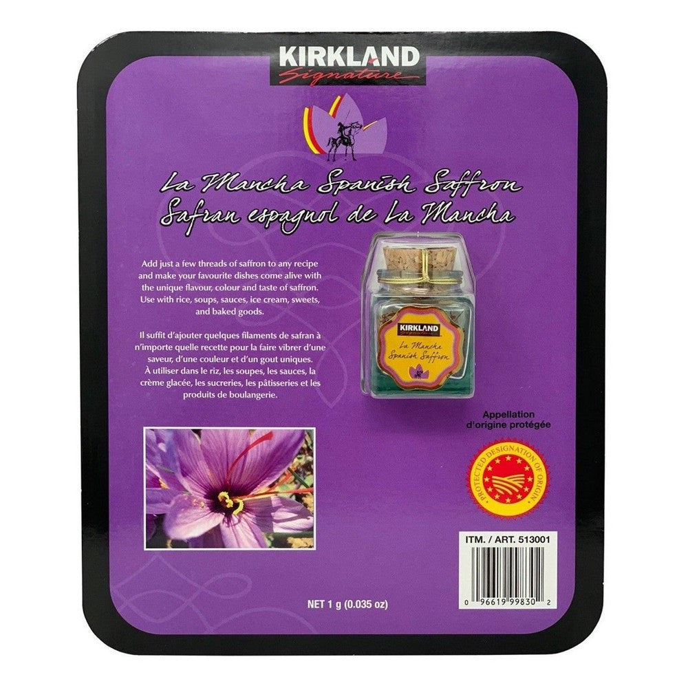 Kirkland Signature La Mancha Spanish Saffron, 1g/0.035 oz., {Imported from Canada}