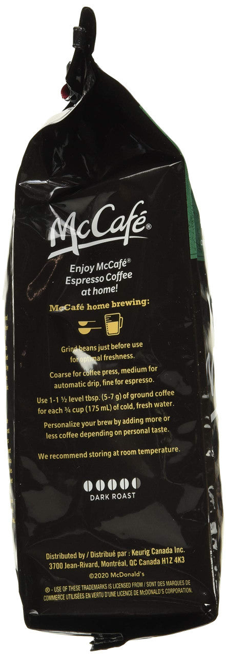 McCafe Espresso Whole Bean Coffee, 300g/10.6 oz., {Imported from Canada}