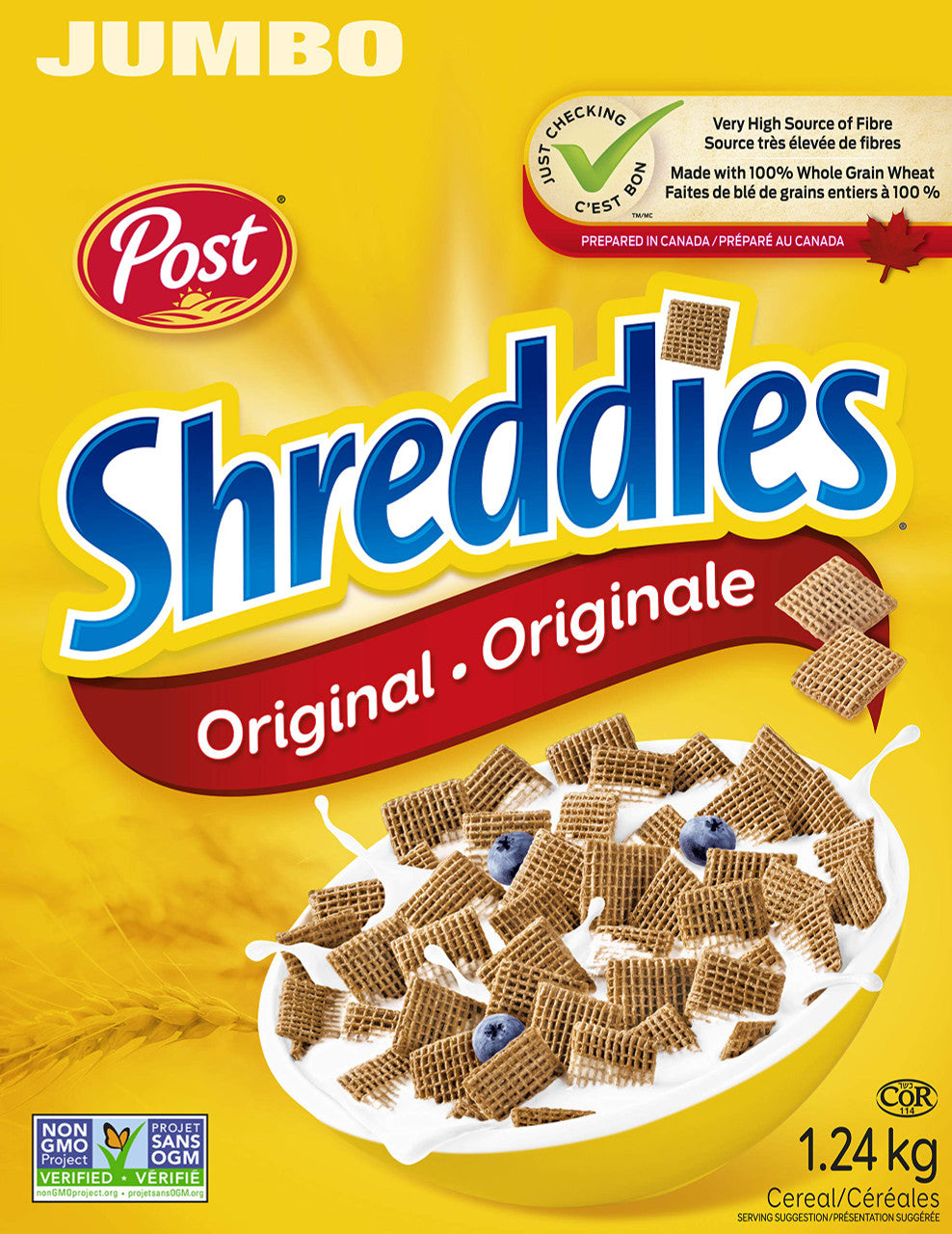 Post Jumbo Shreddies Cereal, 1.24kg/43.73oz {Imported from Canada}