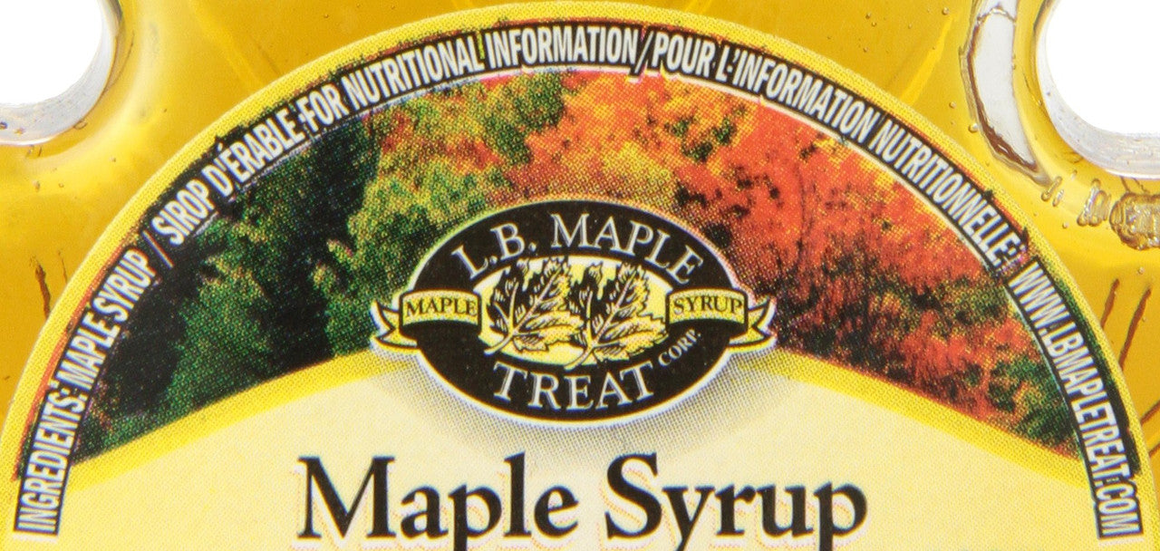 L B Maple Treat 50ml/1.69fl.oz, Glass Bottle #1 Light Maple Syrup {Canadian}