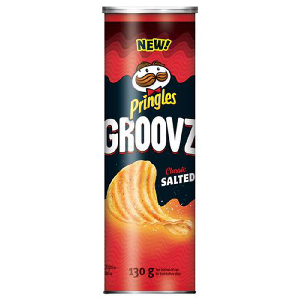 Pringles Groovz Classic Salted Potato Chips, 130g/4.6oz., 3ct, {Imported from Canada}