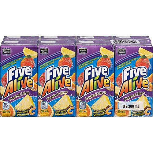 Five Alive Tropical Citrus Juice Box (8ct), 200ml/6.7 fl. oz., {Imported from Canada}