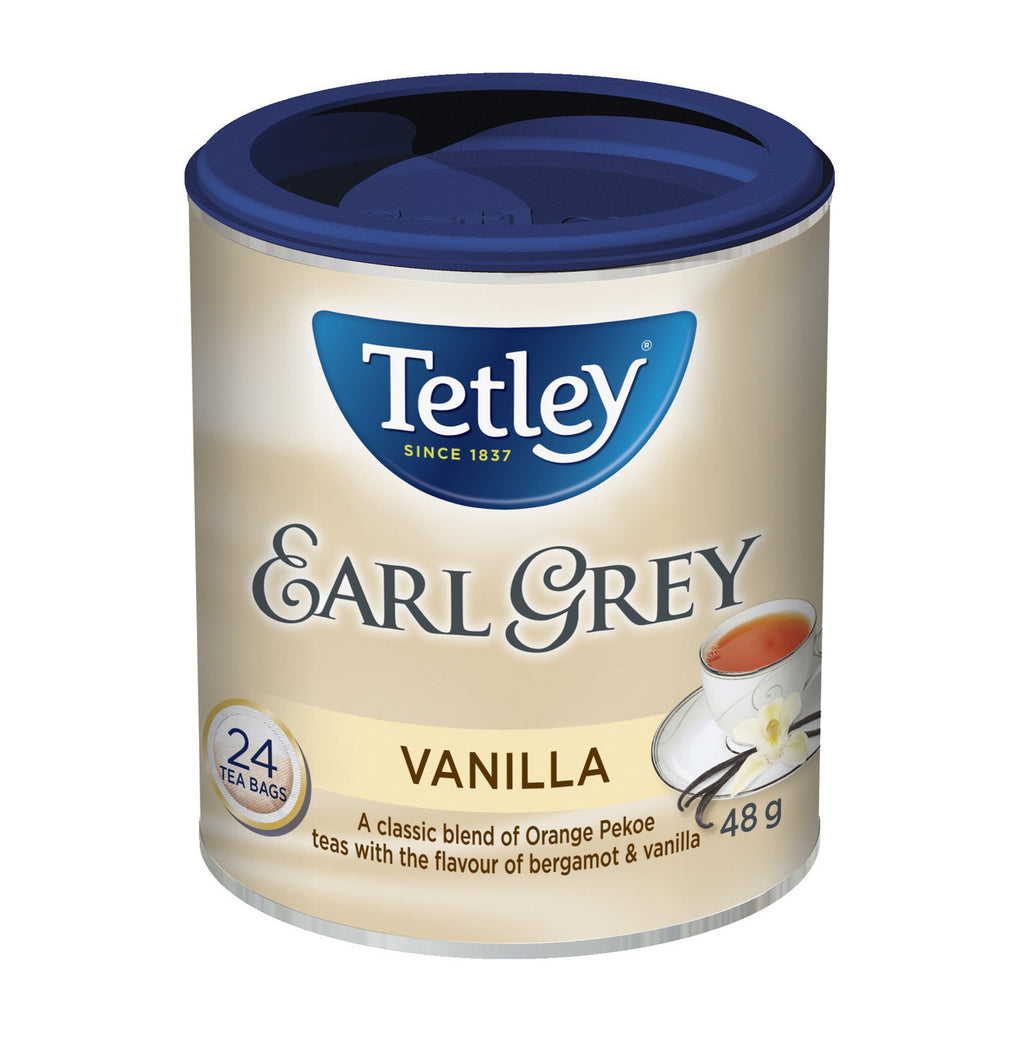 Tetley Tea Earl Grey Vanilla 24 Round Tea Bags {Imported from Canada}