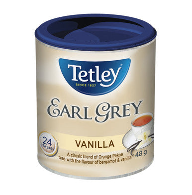 Tetley Tea Earl Grey Vanilla 24 Round Tea Bags {Imported from Canada}