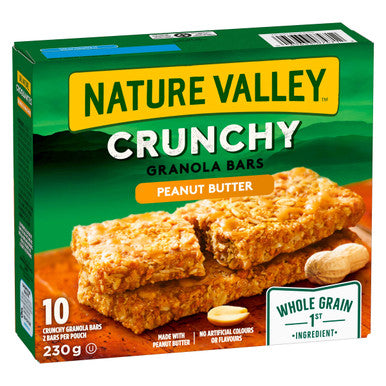 NATURE VALLEY Crunchy Peanut Butter Granola Bars, 10-Count, 230g/8.1 oz., {Imported from Canada}