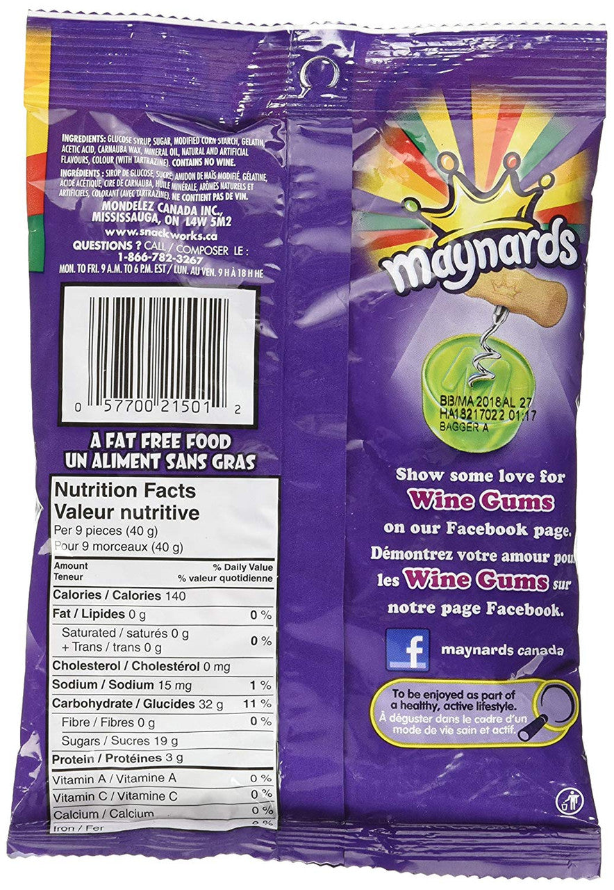 Maynards Wine Gums, Gummy Candy 170g (6oz) (Pack of 12) {Imported from Canada}