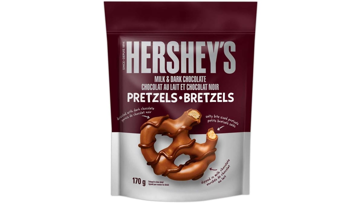Hershey's Milk & Dark Chocolate Pretzels, 170g/6 oz. Bag {Imported from Canada}