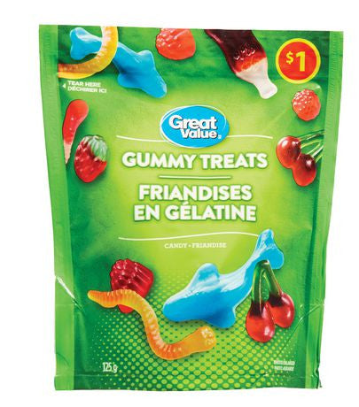 Great Value Gummy Treats 125g/4.4 oz., (Imported from Canada)
