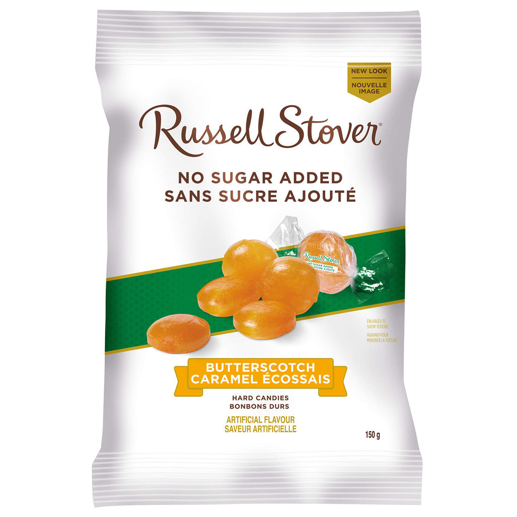 Russell Stover, Butterscotch No Sugar Added Hard Candies, Bag, 150g/5.3oz., {Imported from Canada}