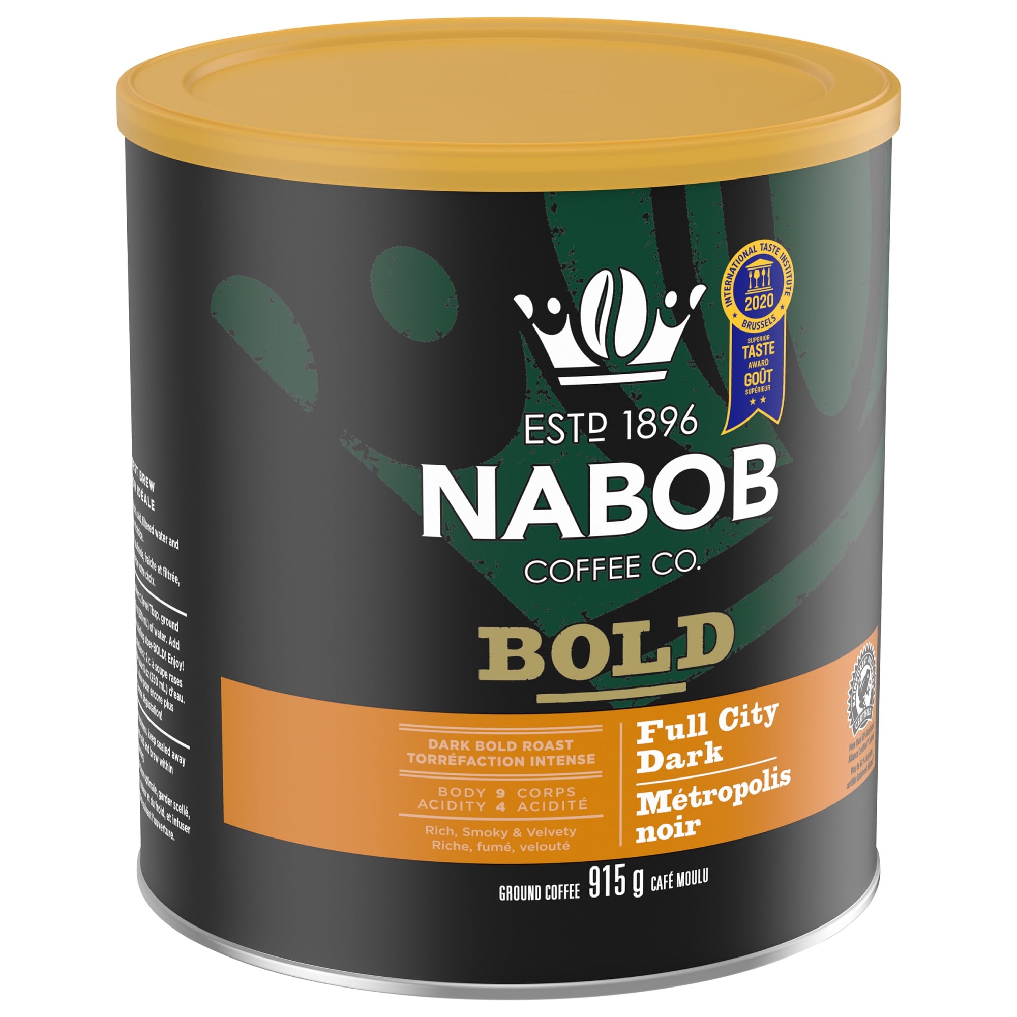 Nabob Full City Dark Ground Coffee, 915g/32 oz., Tin 6pk