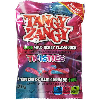 Tangy Zangy Sour Wild Berry Twisties 127g/4.5oz, (Imported from Canada)