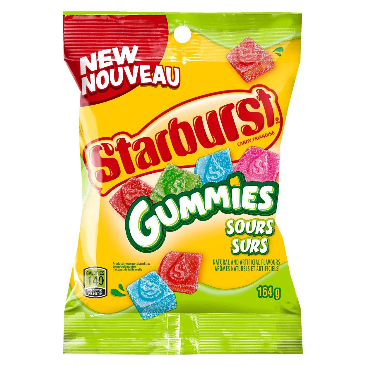 Starburst Gummies Sours Candy 164g/5.8oz, (Imported from Canada)