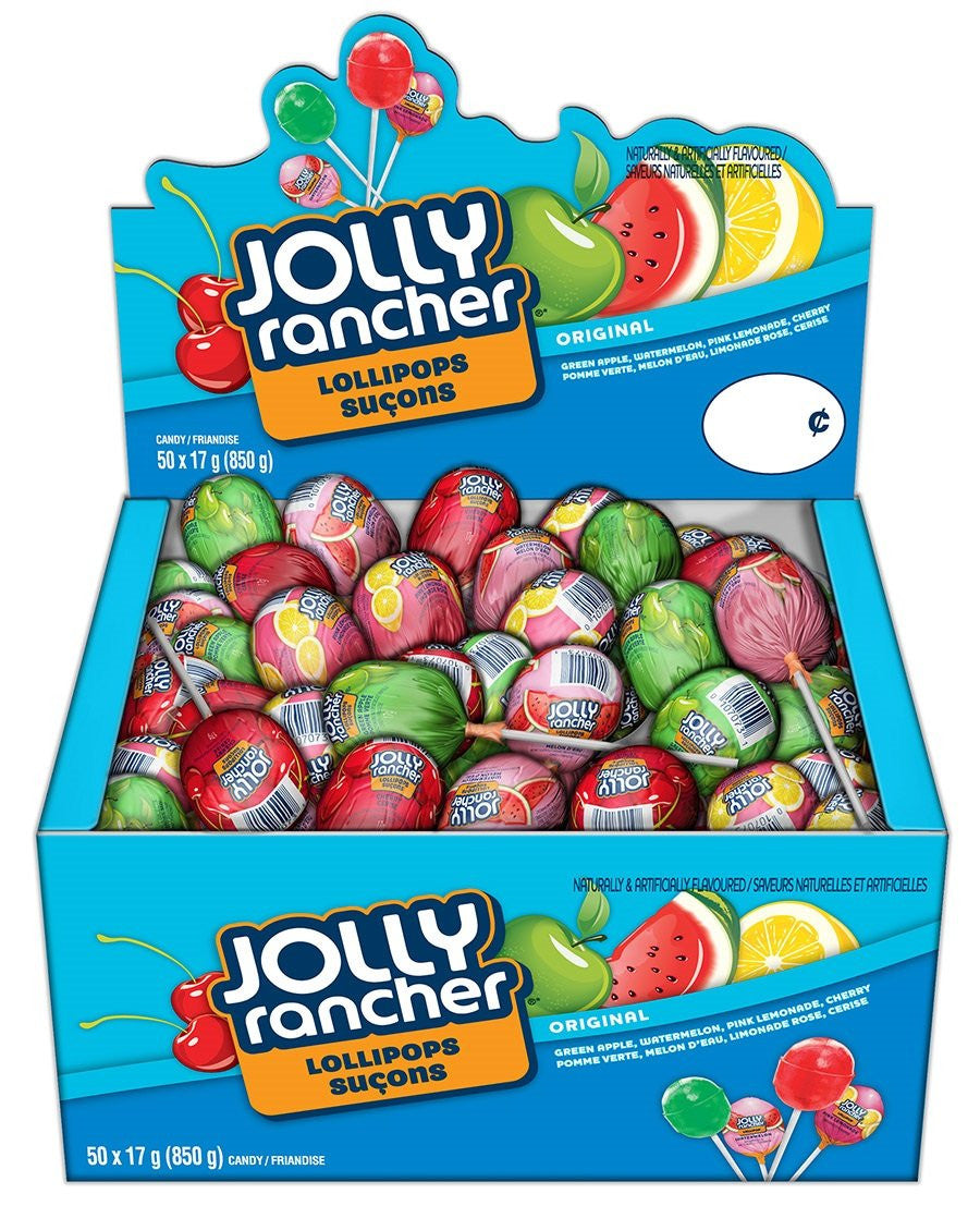 Jolly Rancher Assorted Lollipops, 850g Box (50 x 17g lollipops) {Canadian}