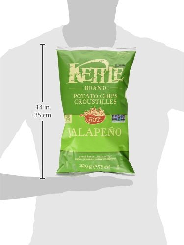 Kettle Chips, HOT Jalapeno Flavour, 220g/7.8oz {Imported from Canada}