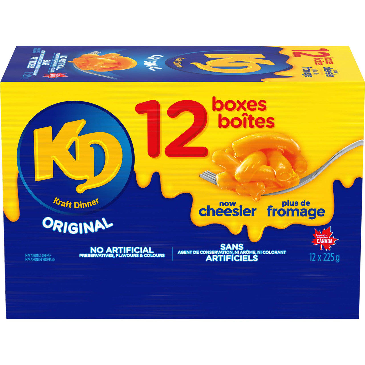 Kraft Dinner Original Macaroni & Cheese 225g, Pack of 12 {Imported from Canada}