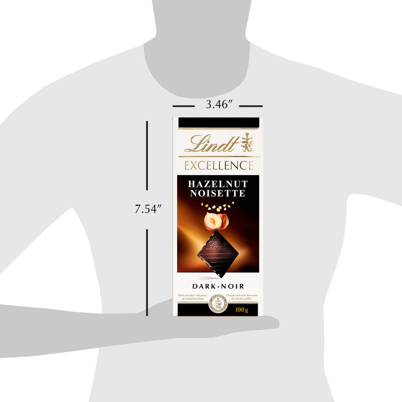 Lindt Excellence Roasted Hazelnut Dark Chocolate Bar, 100g/3.5 oz. {Imported from Canada}
