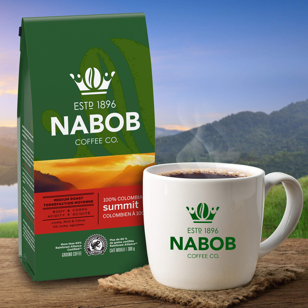Nabob Summit 100% Colombian Ground Coffee, 300g/10.6 oz. (Pack of 6) {Imported from Canada}