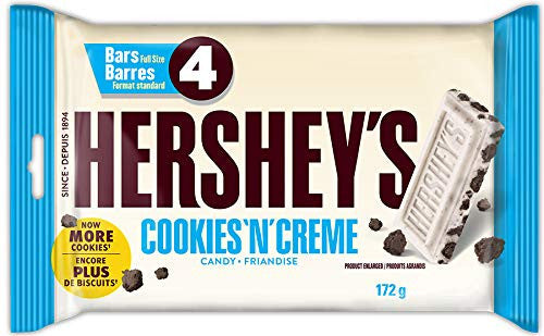 Hershey's Chocolate Bars, Cookies 'N' Creme, 4ct, 172g/6.1oz., {Imported from Canada}
