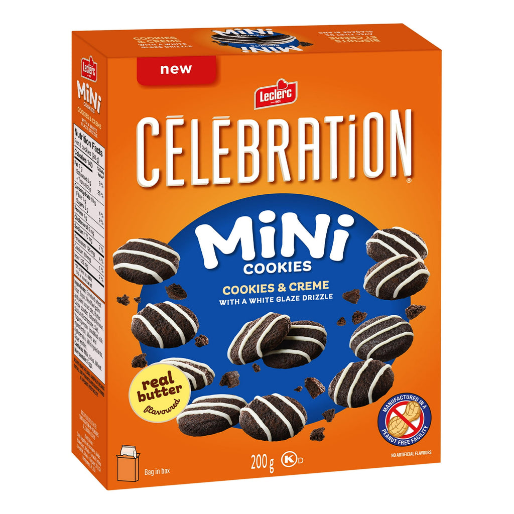 Box of Leclerc Mini Celebration Cookies on a white background