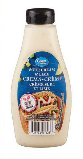 Great Value, Sour Cream & Lime Creme Sauce, 250ml/8.5 fl. oz., {Imported from Canada}