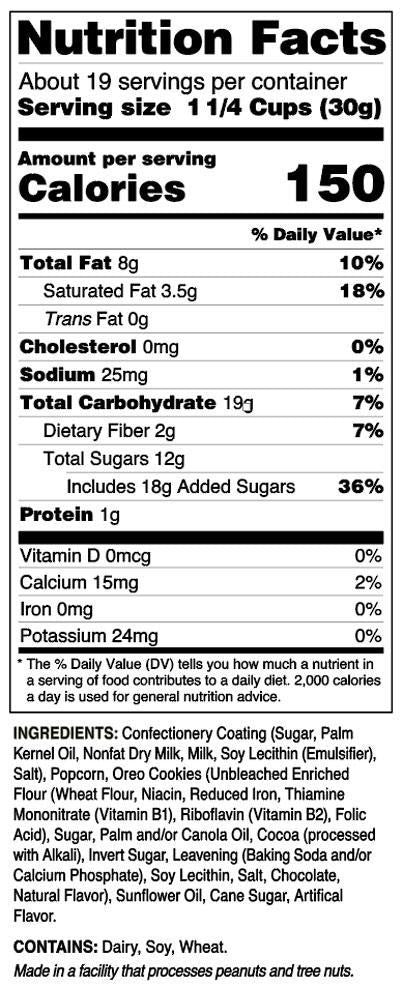 Cookie Pop Popcorn, made with real Oreo Cookie Pieces, 149g/5.3 oz, {Imported from Canada}