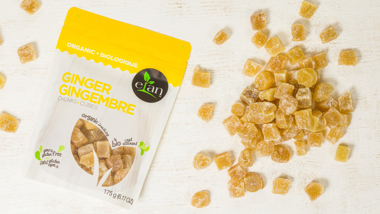 ELAN Organic Ginger Chunks, 175g/6.2oz., {Imported from Canada}