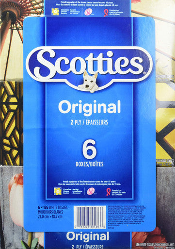 Scotties  Facial Tissue, 2-ply, 126 sheets per box - 6 Pack {Canadian}