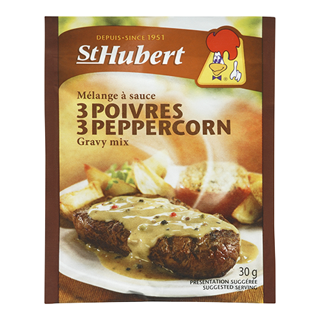 St Hubert 3 Peppercorn Gravy Mix, 30g/1.1 oz., (Imported from Canada)