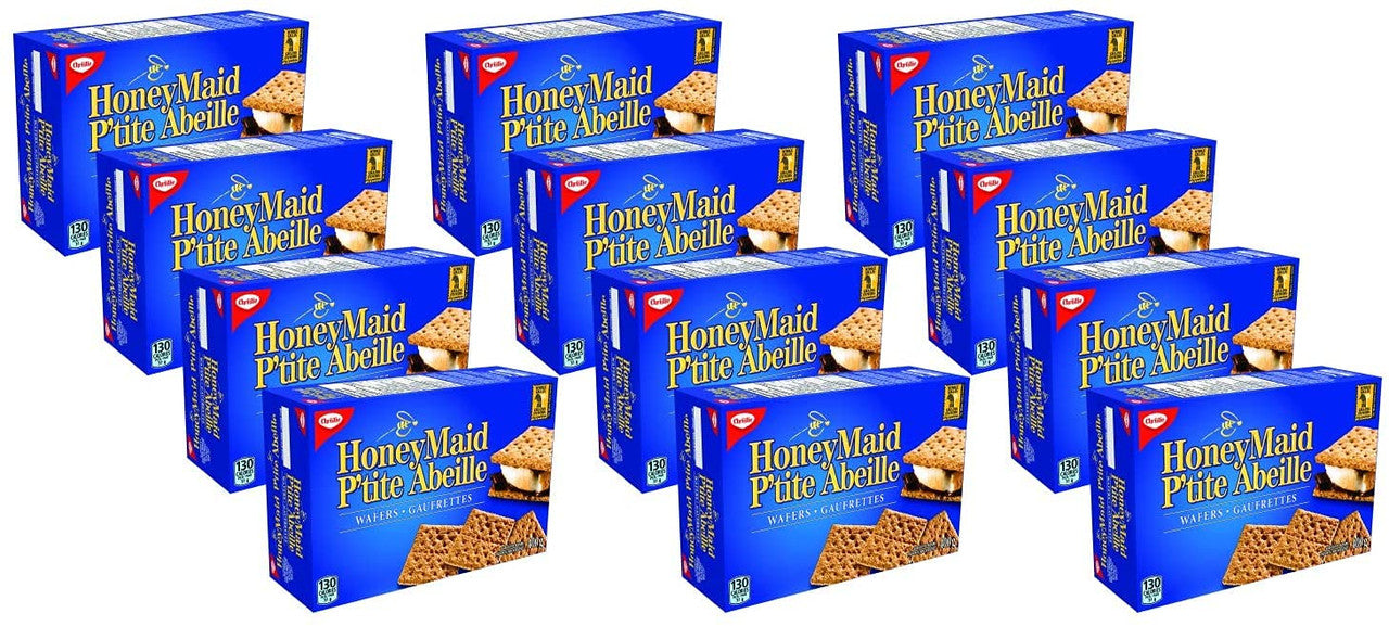 Christie Honey Maid Graham Cracker Wafers Boxes, Summer Camping Snacks, 12 Count, 400g/14.1 oz., {Imported from Canada}