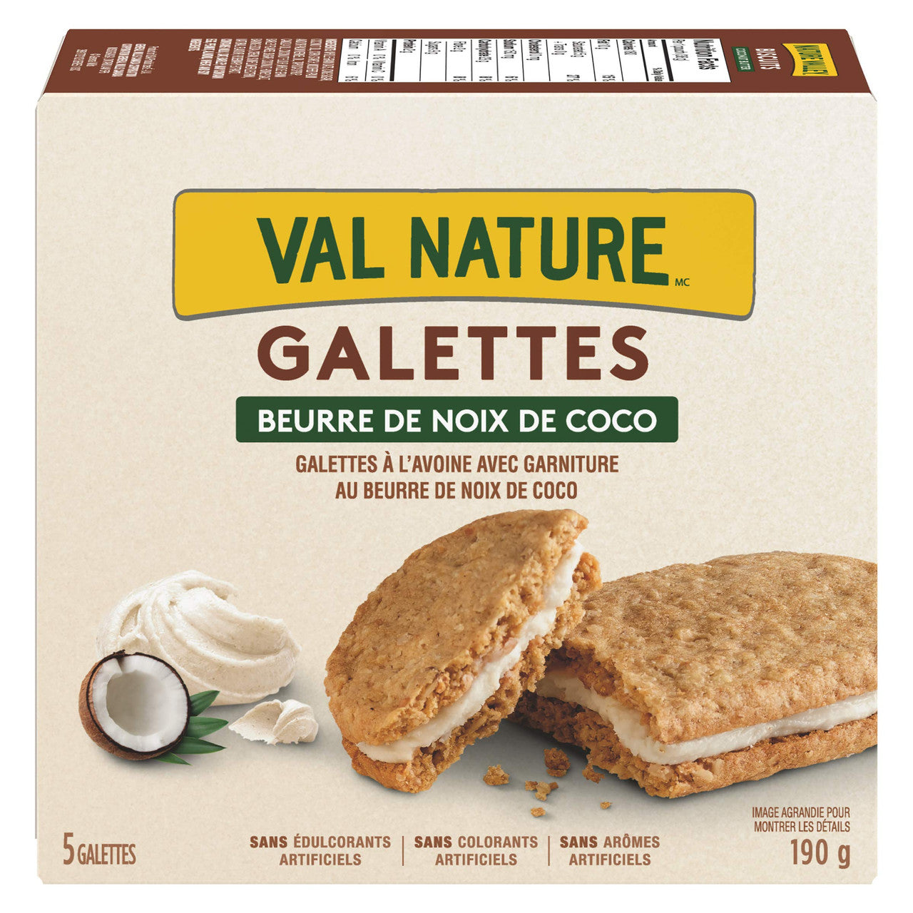 NATURE VALLEY Biscuit Coconut Butter, 5 Count, 190g/7.8oz, Box, {Imported from Canada}