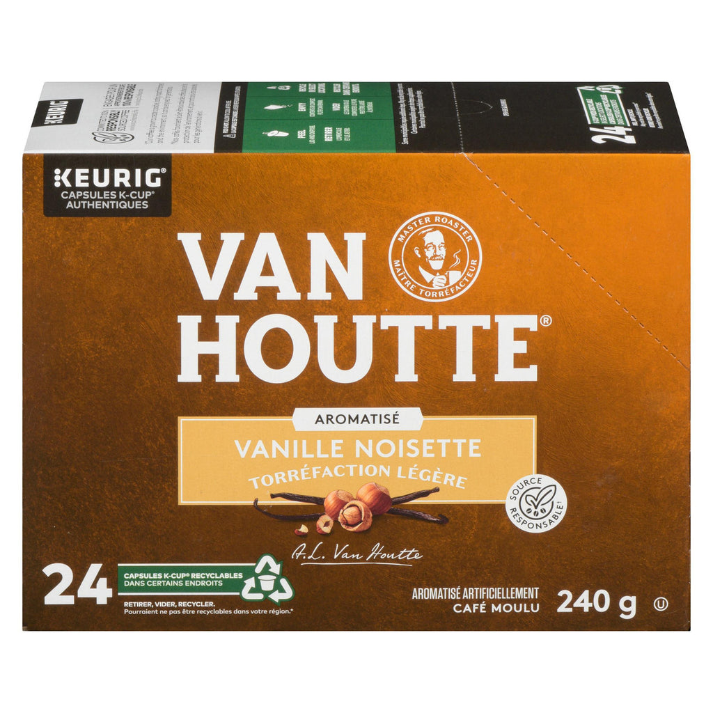 Van Houtte Vanilla Hazelnut Coffee, Light Roast, 24 K-cups {Imported from Canada}