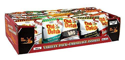 Old Dutch Chips Variety Pack 32g/1.1oz - 30 Pack {Imported from Canada}