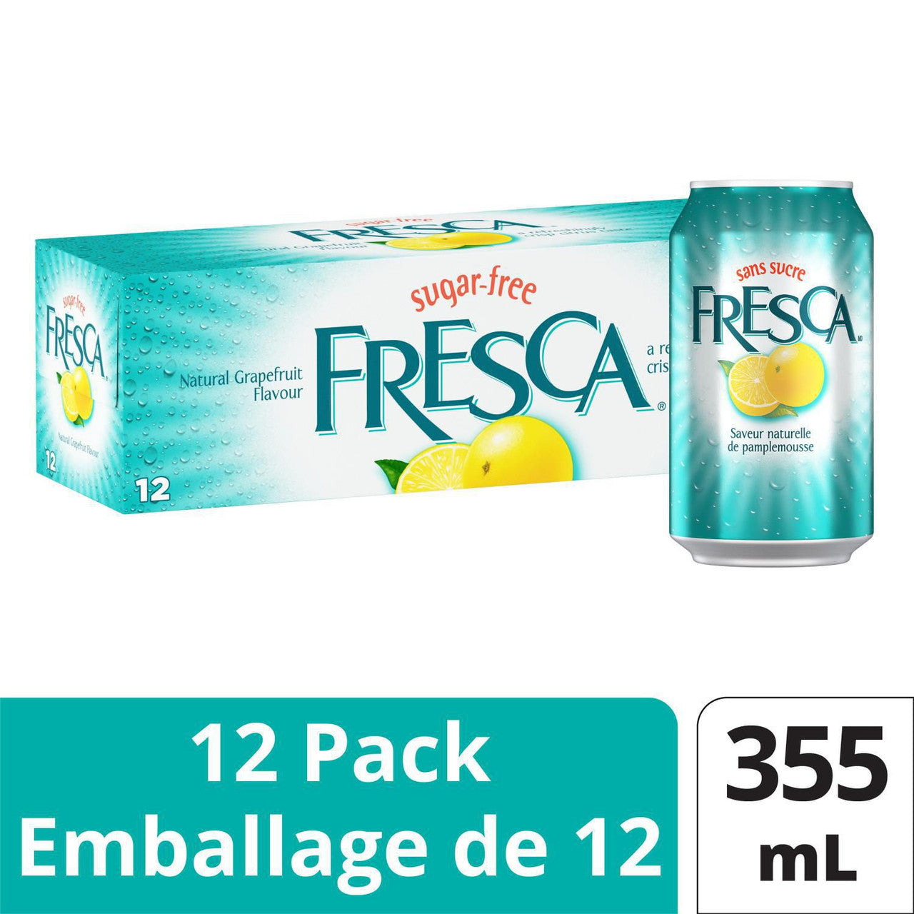 Fresca Soft Drink Soda 355mL/12 oz. Cans, 12pk {Imported from Canada}
