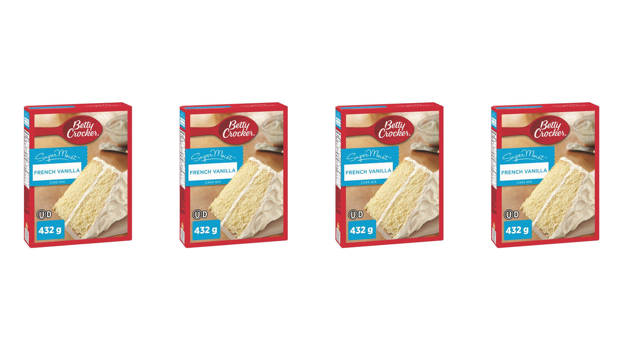 Betty Crocker Super Moist French Vanilla Cake Mix, 432g /15.25 Oz - 4pk, {Imported from Canada}