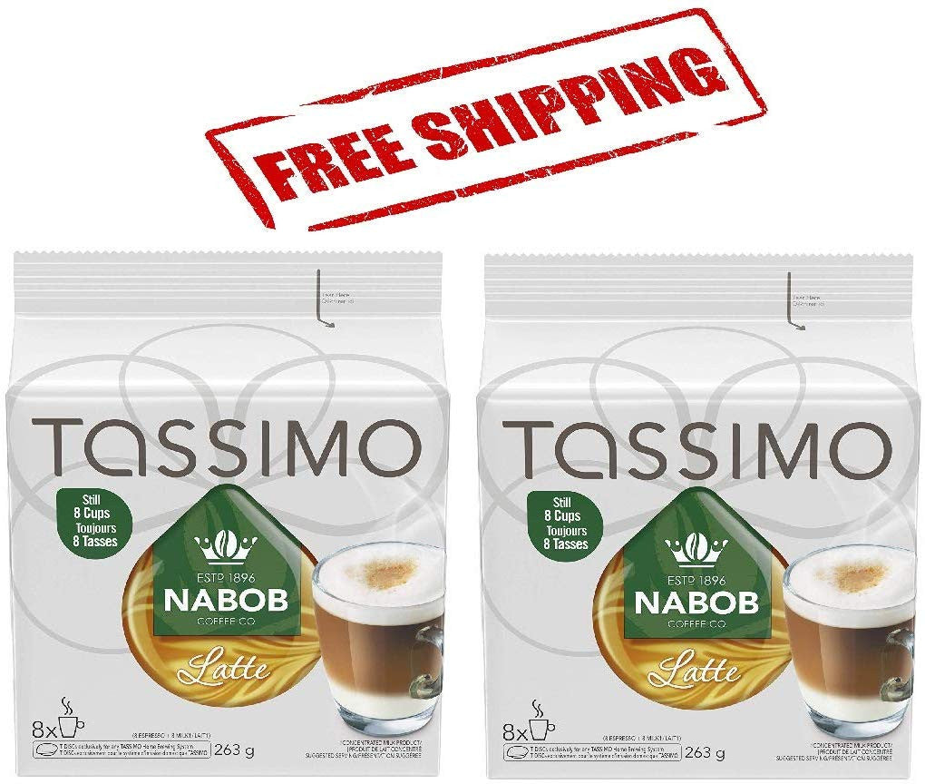 Tassimo Nabob Latte Single Serve T-Discs 8 Lattes (2 Pack) {Imported from Canada}