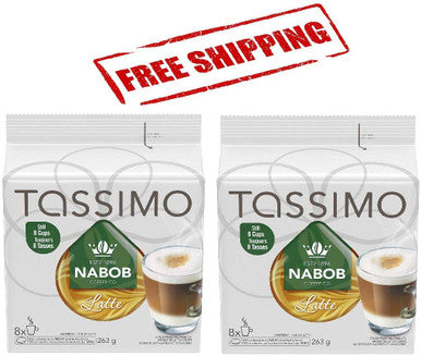 Tassimo Nabob Latte Single Serve T-Discs 8 Lattes (2 Pack) {Imported from Canada}