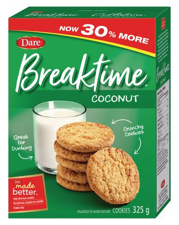 Dare Breaktime Coconut Cookies, 325g/11.5oz, 12 count, {Imported from Canada}